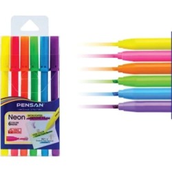 PENSAN 99095 KİDZ NEON KESİK UÇ KEÇELİ KALEM 6 RENK