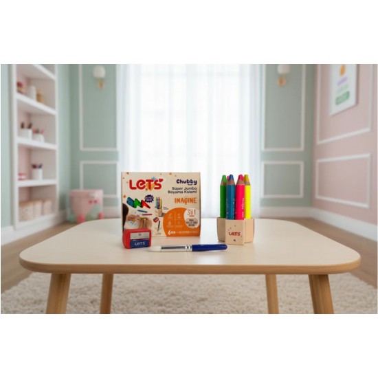 LETS L04008 BOYA KALEMİ 6 RENK NEON CHUUBY 10ML 3İN+KALEMTIRAŞ