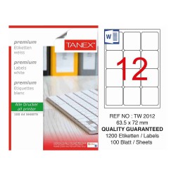 TANEX TW-2012 LAZER ETİKET 63,5X72MM