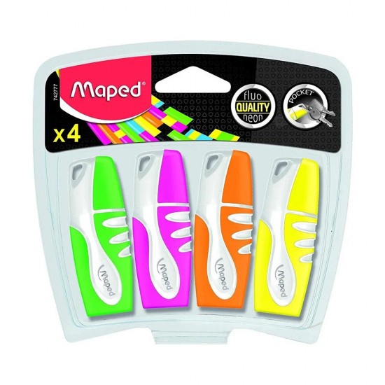 MAPED 742777 MİNİ FOSFORLU KALEM 4LÜ BLS