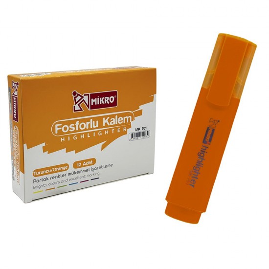 MİKRO MK701T FOSFORLU KALEM TURUNCU