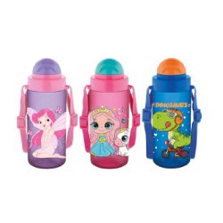NOKİ T-0106 KIDS SU MATARASI TRİTAN PİPETLİ KPK SOFT TOUCH ASKILI 500ML