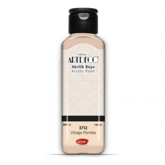 ARTDECO 070R-3712 AKRİLİK BOYA 140ML VİNTAGE PEMBE