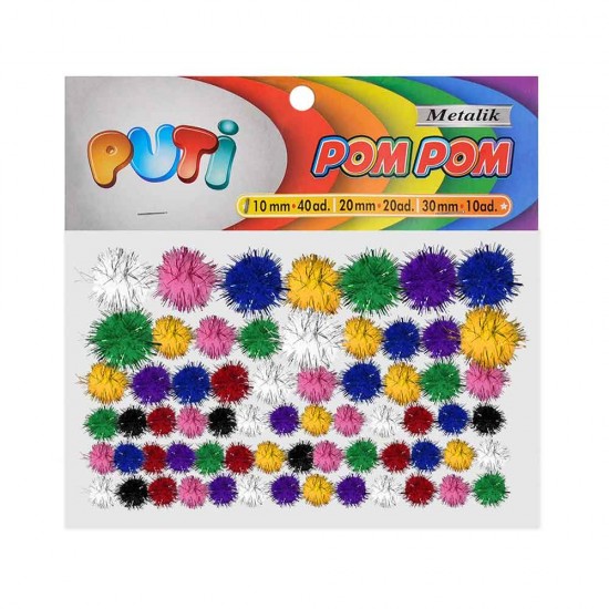 PUTİ 00268 PONPON 10MM-20MM-30MM METALİK KRŞ