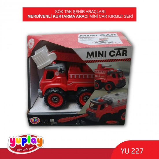 YUPLAY YU227 SÖK-TAK ŞEHİR ARAÇLARI MERDİVENLİ KURTARMA ARACI KIRMIZI SERİ