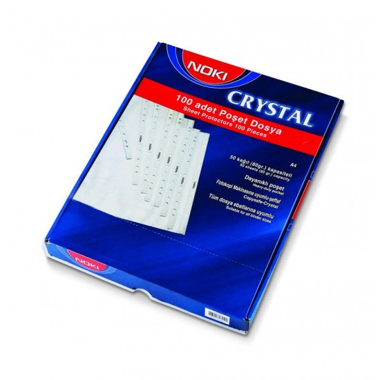 NOKİ 4830-CR DELİKLİ POŞET DOSYA KRİSTAL A4 100LÜ