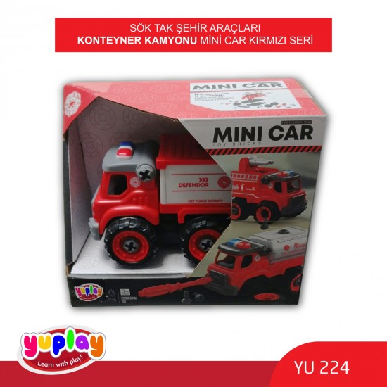 YUPLAY YU224 SÖK-TAK ŞEHİR ARAÇLARI KONTEYNER KAMYONU KIRMIZI SERİ