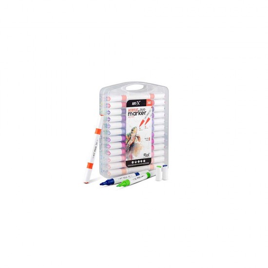 RİCH KLM-18058 ART-X ACRYLİC -DUO MARKÖR BOYA KALEMİ 36LI SET