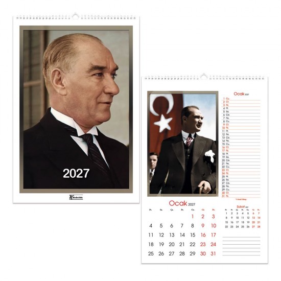 KESKİN 600255-99 2027 31X43 12YP SPR DUVAR TAKVİMİ ATATÜRK