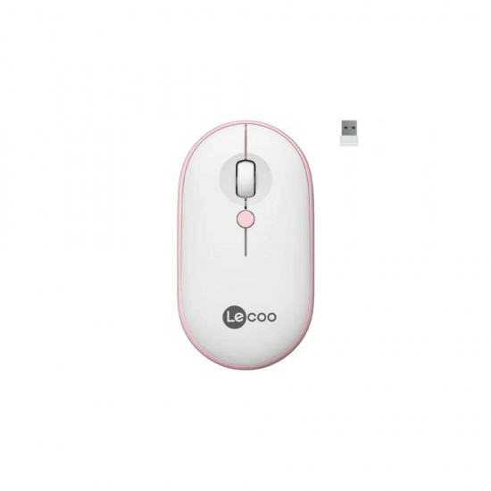 LECOO WS212 KABLOSUZ MOUSE 1600DPI 4 TUŞLU OPTİK BEYAZ&amp;PEMBE