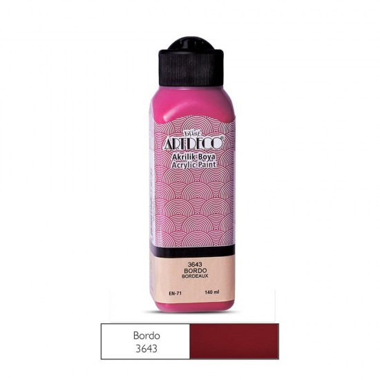 ARTDECO 070R-3643 AKRİLİK BOYA 140ML BORDO