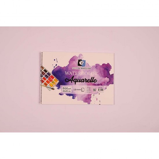ALEX ALX-919 RESİM DEFTERİ SULUBOYA ART 25X35 SPİRALLİ 300GR 12YP