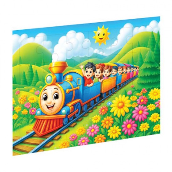 CA 3509 PUZZLE AHŞAP RENKLİ TREN