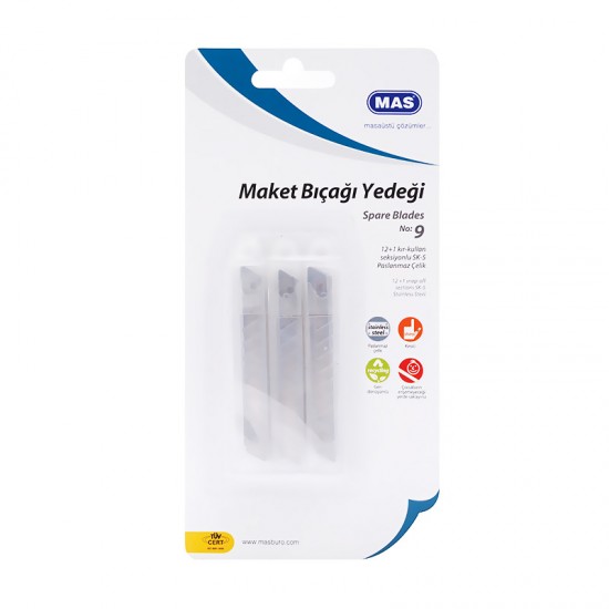 MAS 2573 MAKET BIÇAĞI YEDEĞİ KÜÇÜK 3LÜ TÜP