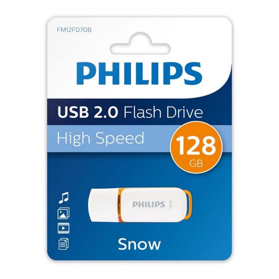 PHİLİPS FM12FD70B BELLEK SNOW 128 GB TURUNCU / BEYAZ