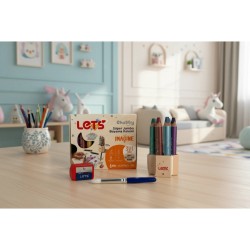 LETS L04006 BOYA KALEMİ 6 RENK METALİK CHUUBY 10ML 3İN+KALEMTIRAŞ