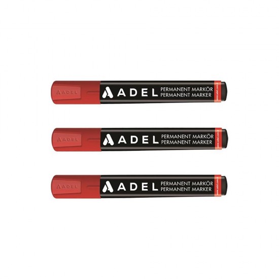 ADEL PERMANENT MARKÖR KESİK UÇ KIRMIZI 981031
