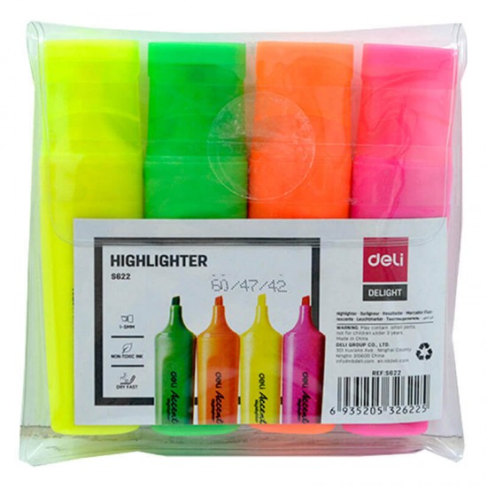 DELİ S622 FOSFORLU KALEM 4LÜ POŞET 100016721