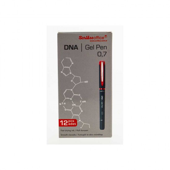 SCRİKSS DNA JEL TÜKENMEZ KALEM 07MM KIRMIZI