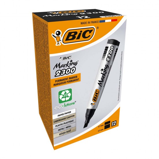 BİC PERMANENT MARKÖR 2300 KESİK UÇ SİYAH 820926