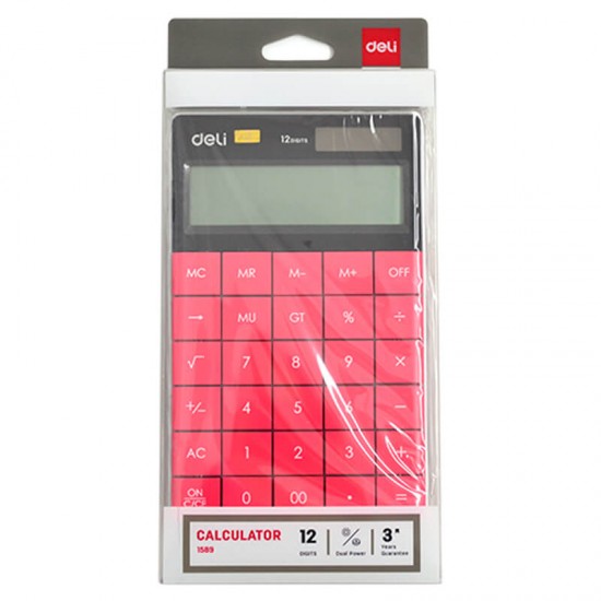 DELİ 1589 HESAP MAKİNESİ 12 HANELİ KIRMIZI 100019812