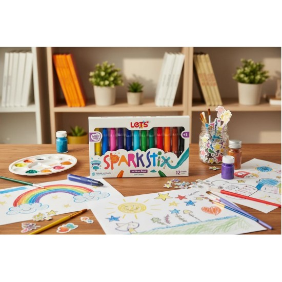 LETS L03016 JEL MUM BOYA ÇEVİRMELİ 12 RENK SPARK STİX