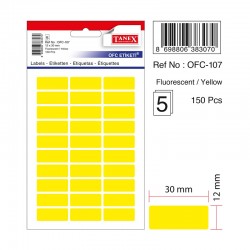 TANEX OFC-107 OFİS ETİKETİ 12X30 FLO SARI