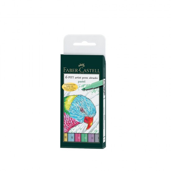 FABER PİTT ÇİZİM KALEMİ FIRÇA UÇ 6LI PASTEL167163