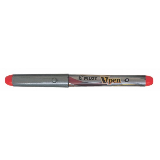 PILOT V-PEN SİLVER DOLMAKALEM KIRMIZI