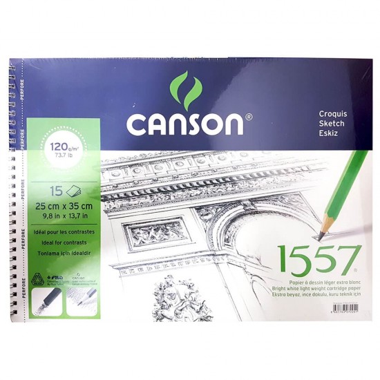CANSON FCNS120153550 1557 RESİM VE ÇİZİM BLOK 35X50 120GR 15YP