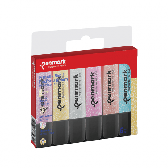 PENMARK HS505 6S FOSFORLU KALEM 6LI BLS SİMLİ RENK
