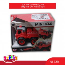 YUPLAY YU229 SÖK-TAK ŞEHİR ARAÇLARI VİNÇ KIRMIZI SERİ