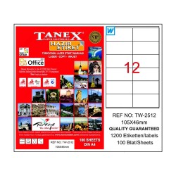 TANEX TW-2512 LAZER ETİKET 105X46MM