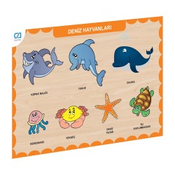 CA 3212 PUZZLE AHŞAP DENİZ HAYVANLARI