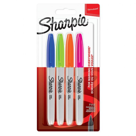 SHARPİE 2065403 FİNE PERMANENT MARKÖR CANLI RENK 4LÜ BLS