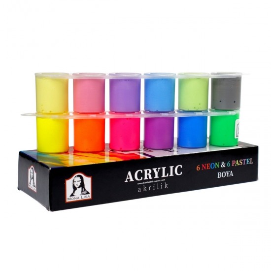 SÜDOR ML124 MONALİSA AKRİLİK 12X22ML NEON+PASTEL