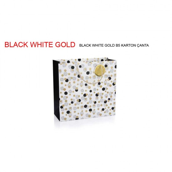 GIPTA BG6887 B5 BLACK WHITE GOLD KARTON ÇANTA