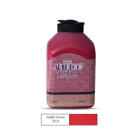 ARTDECO 070L-3019 AKRİLİK BOYA 500ML KADİFE KIRMIZI