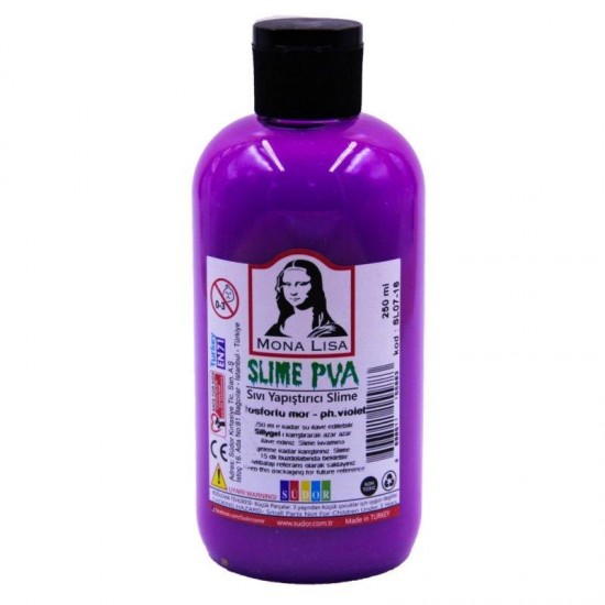 SÜDOR SL07-16 MONALİSA SLİME YAP.250ML FOSFORLU MOR