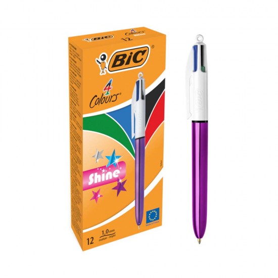 BİC 4 COLOURS TÜKENMEZ KALEM SHINE MOR GÖVDE 951351/982876