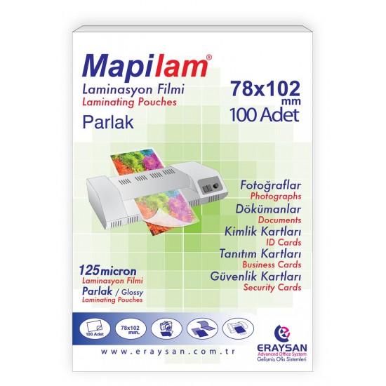 MAPİ 102 12 10 LAMİNASYON PARLAK 78X102 125MİC