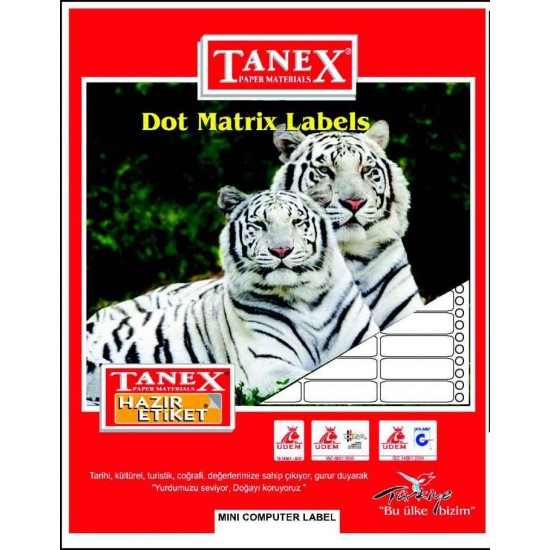 TANEX TN-0016 BİLGİSAYAR ETİKETİ 17X25MM