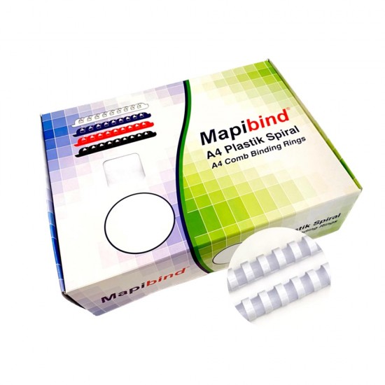 MAPİ 201 19 00 PLASTİK SPİRAL 19MM BEYAZ 100LÜ