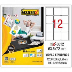 EKSTRAFİX FİX-5012 LAZER ETİKET 63.5X72MM