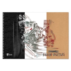 KESKİN 301530-99 RESİM DEFTERİ 35X50 SPİRALLİ 3LÜ 10BEYAZ+10KRAFT