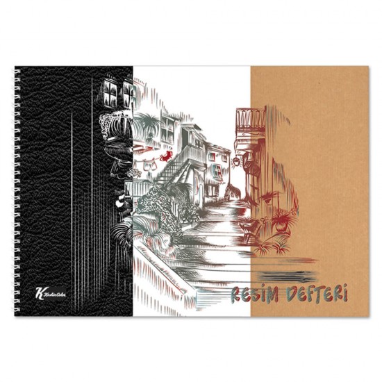 KESKİN 301530-99 RESİM DEFTERİ 35X50 SPİRALLİ 3LÜ 10BEYAZ+10KRAFT