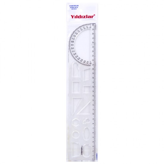 YILDIZLAR KOD:006 CETVEL GEOMETRİK ŞABLON 30CM