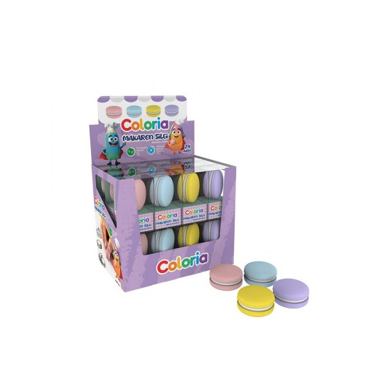SİLKA ART-1425 COLORİA 3D SİLGİ MACARON 24LÜ KT