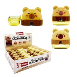 MİKRO MK-9974 KALEMTIRAŞ PASTEL CAPYBARA PANDA 24LÜ KT