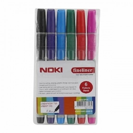 NOKİ KEÇELİ KALEM 6LI PVC 6068-6